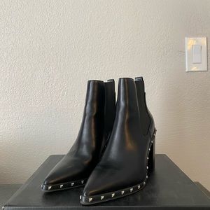 Black Leather Ankle Booties